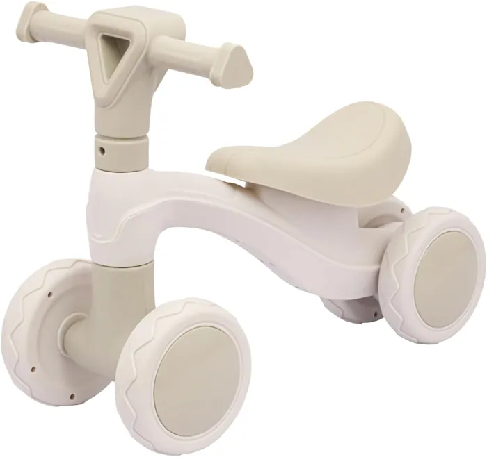 Bicicleta andador de equilíbrio Zippy Toys de 4 rodas bege