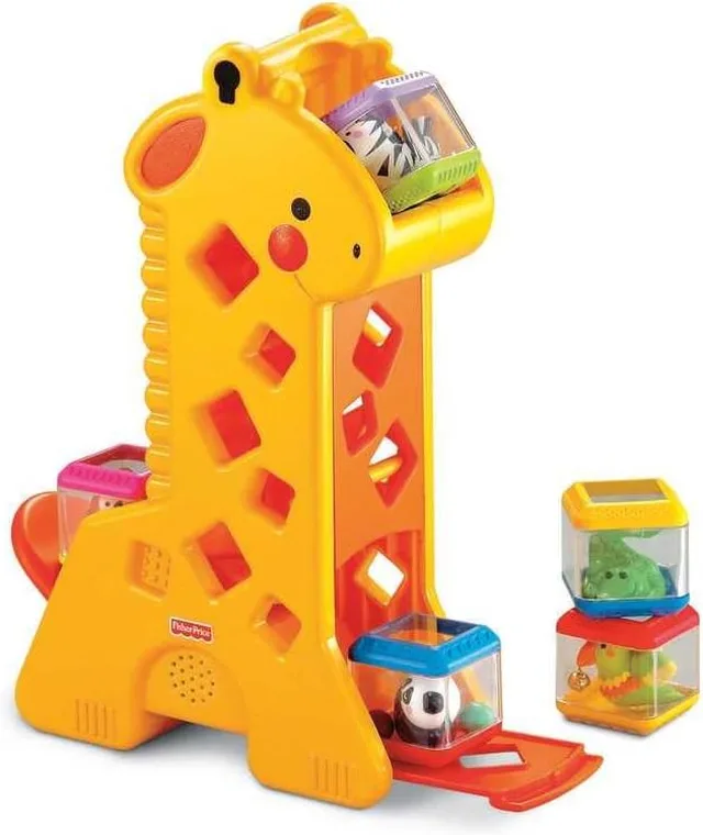 Girafa com Blocos Fisher-Price com quatro blocos de bichinhos