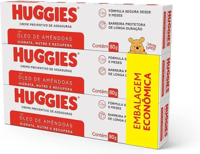 Creme preventivo de assaduras Huggies Pele Protegida kit com 3