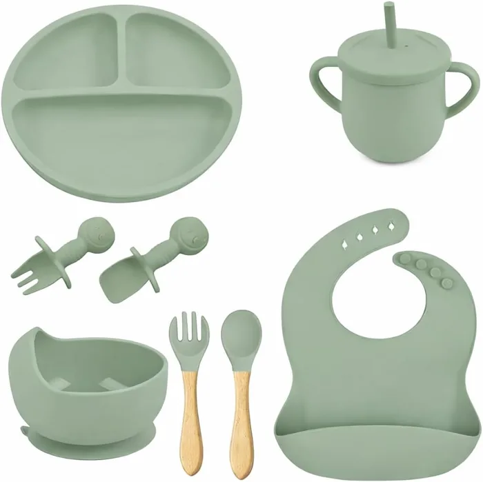Kit introdução alimentar em silicone com 8 peças