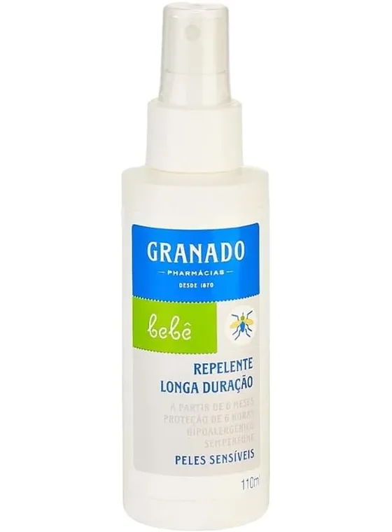 Repelente Granado Bebê Longa Duração para peles sensíveis em frasco de 110 ml