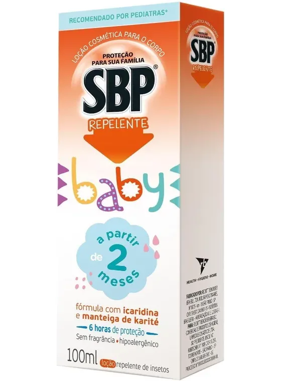 Repelente SBP Baby em loção com icaridina, frasco de 100 ml