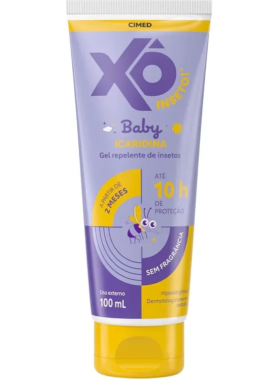 Repelente Xô Inseto Baby em gel com icaridina, frasco de 100 ml