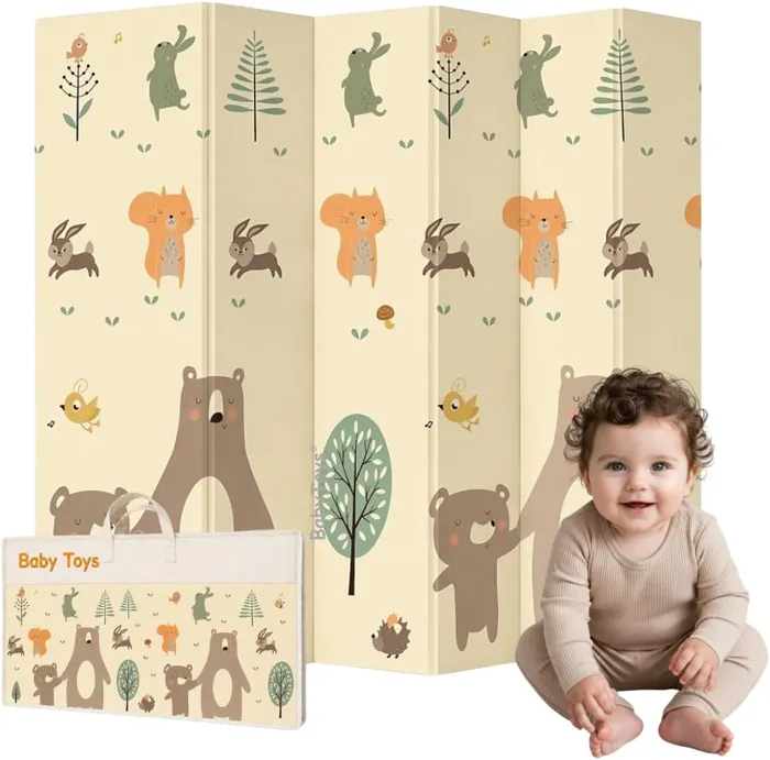 Tapete térmico infantil dobrável Baby Toys com estampa de ursos
