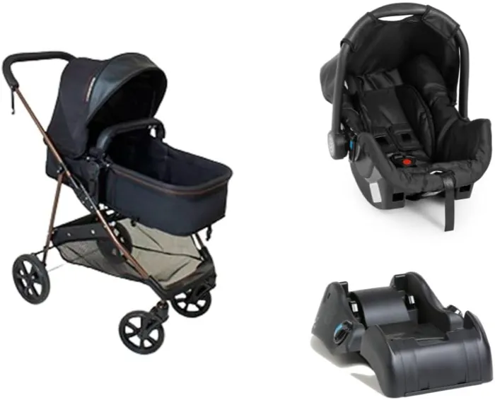 Carrinho Napoli Galzerano com bebê conforto Grid e base